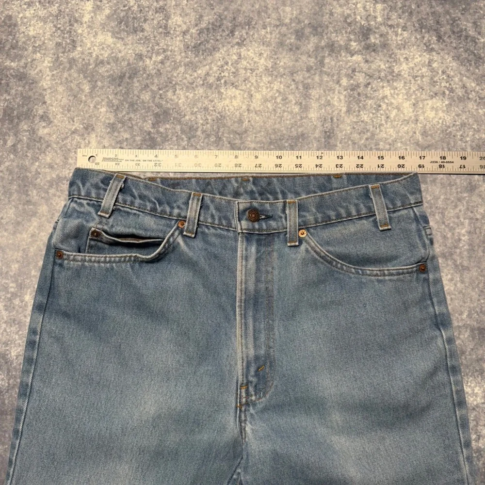 Vintage 70s Levis 517 Orange Tab‎ Mens Bootcut Jeans Light Wash 34x32 USA Made